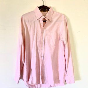 Men's Medium Burberry Summer Button-Down in Pink